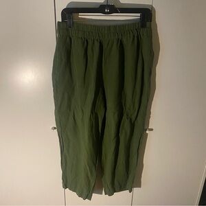 Madewell Pull-Up Casual Crop Pants Olive Green Women’s Size Medium